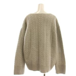 Spick&Span フォックスケーブルニットプルオーバー セーター 長袖 Vネック F グレー /AT OS