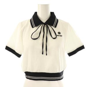 24AW MARY QUANT クロップドリボンポロシャツ 半袖 F ホワイト /HK OS