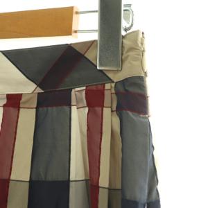 BLUE LABEL CRESTBRIDGE タックフレアスカート ミモレ ロング チェック 34 ベージュ /AT OS