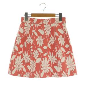 フラワーミニスカート 台形 ジャガード 38 ピンク /MY OS