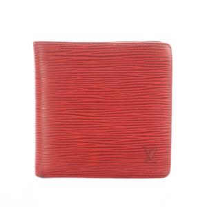 エピ  ポルトビエカルトクレディモネ 財布 二つ折り 小銭入れ エピレザー 型押し カスティリアンレッド