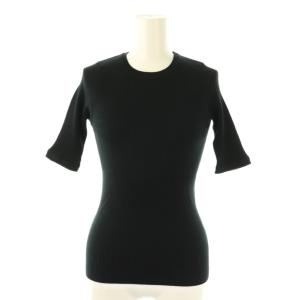 HIGH GAUGE RIB KNIT TEE ニットTシャツ カットソー 半袖 1 ブラック A20ST01HR
