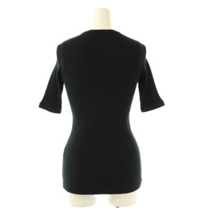 AURALEE HIGH GAUGE RIB KNIT TEE ニットTシャツ カットソー 半袖 1 ブラック A20ST01HR