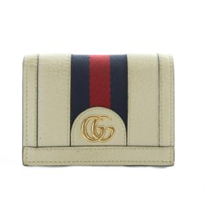 財布 二つ折り オフィディア GGマーモント ホワイト ネイビー