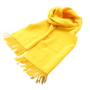 マフラー カシミヤ 黄 イエロー /SS OS