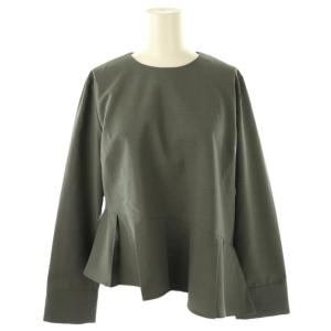 24年 ウォッシャブルペプラムブラウス プルオーバー 1 グレー /DF OS