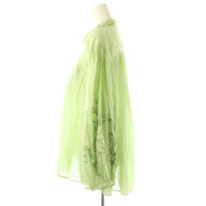 FORTE FORTE フォルテ フォルテ コットンシルクシャツ 1 ライトグリーン ブラック /DO OS SH