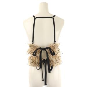 Lily Brown LilyBrown 23SS チュールラッフルフリルトップス キャミソール F ベージュ 黒 /NR OS SH