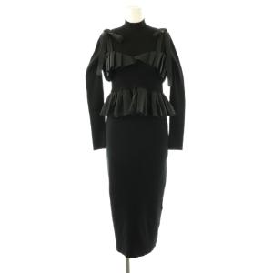 フリルビスチェセットニットワンピース ロング F ブラック /DF OS SH