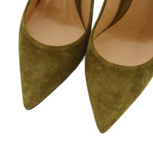 Gianvito Rossi パンプス ポインテッドトゥ ピンヒール スエード 35 22.0cm カーキ /MI OS SH