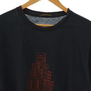 LOUIS VUITTON プリントカットソー Tシャツ 半袖 XXL ブラック MQJR01JDY /DF OS SH