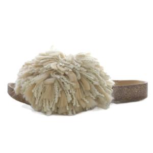 シンディ サンダル フラット フリンジ US6 ベージュ 1020079 /YO29 SH