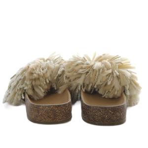 UGG australia シンディ サンダル フラット フリンジ US6 ベージュ 1020079 /YO29 SH