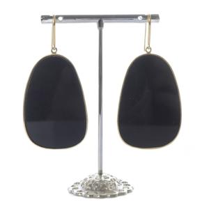 フックピアス ゴールド色 黒 ブラック /SR44 SH