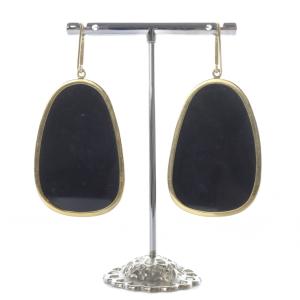 ISABEL MARANT フックピアス ゴールド色 黒 ブラック /SR44 SH