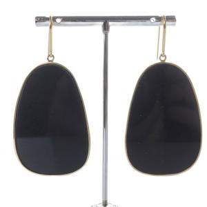 ISABEL MARANT フックピアス ゴールド色 黒 ブラック /SR44 SH