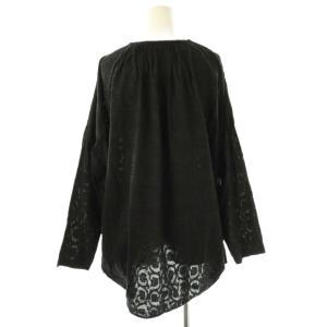 mizuiro ind mizuiroind レースデザインブラウス シャツ 前開き 黒 /CX OS SH