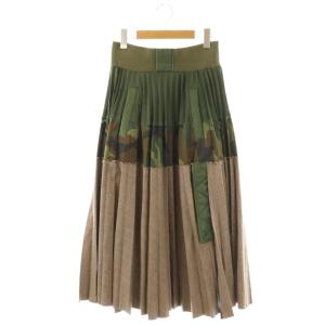 グレンチェック カモフラ切替 スカート 2 カーキ