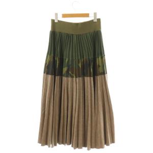 sacai グレンチェック カモフラ切替 スカート 2 カーキ