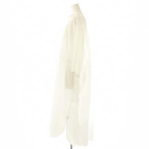 Drawer スタンドカラーウエストシャーリングワンピース 36 ホワイト /DF OS