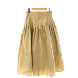 SHE Tokyo タックギャザーロングスカート 38 ベージュ /DF OS