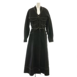 UND 3WAY DENIM DRESS ワンピース ロング ジャケット デニム S ブラック /HK