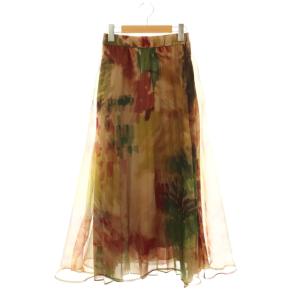 UND WILLOW PAINT PLEATS SKIRT フレアスカート プリーツスカート オーガンジー