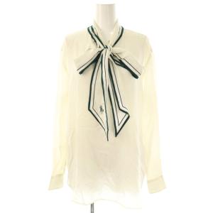 シルク シアー ボウタイブラウス 長袖 2 ホワイト /HK OS