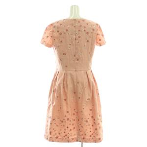 M'S GRACY フラワー刺繍 リボン ワンピース 38 ピンク /CX OS