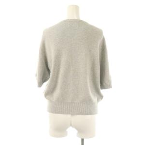 UNITED ARROWS 3D フラワーモチーフ ショートスリーブ ニット セーター 半袖 グレー 白 /NR OS