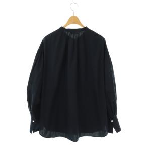 IENA 24SS タックスリーブ ブラウス 長袖 ネイビー /HK OS