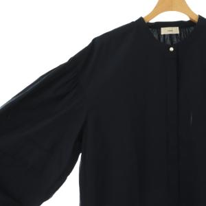 IENA 24SS タックスリーブ ブラウス 長袖 ネイビー /HK OS