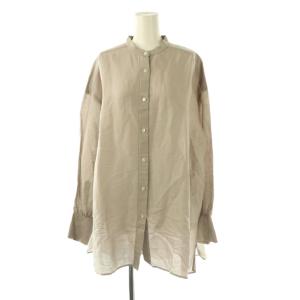 ラミーリヨセルバックギャザーシャツ 長袖 38 グレージュ /HK OS