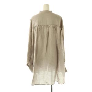 IENA ラミーリヨセルバックギャザーシャツ 長袖 38 グレージュ /HK OS