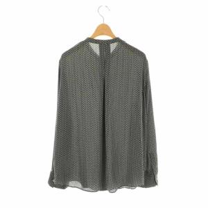 iCB 24SS 総柄 長袖 バンドカラーシャツ L ブラック /HK OS