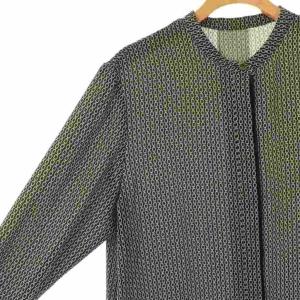 iCB 24SS 総柄 長袖 バンドカラーシャツ L ブラック /HK OS