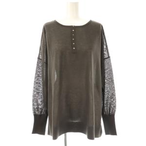 24AW 2WAYネックシアーワイドプルオーバー ニット カットソー ダークブラウン /DO OS