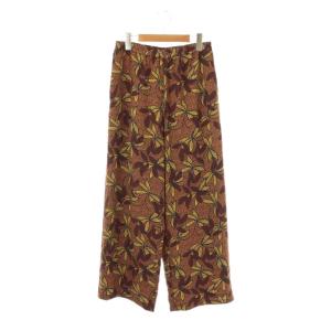 DEVEAUX アフリカンリーフイージーパンツ 総柄 ワイド F ブラウン /HK OS