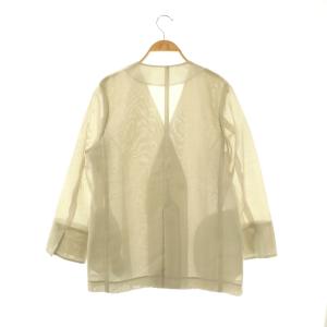 IENA 24SS シアージャケット ノーカラー 38 ベージュ /HK OS