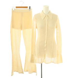 23AW サマーメッシュニットセットアップ チュニック フレアパンツ F アイボリー /ES OS