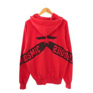 DIESEL プリントジップパーカー ブルゾン スウェット L レッド ブラック /ES OS