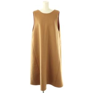 ウールノースリーブワンピース ロング 36 キャメル /HK OS