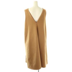 TOMORROWLAND collection ウールノースリーブワンピース ロング 36 キャメル /HK OS