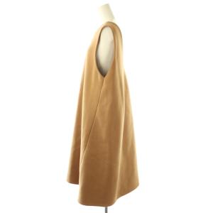 TOMORROWLAND collection ウールノースリーブワンピース ロング 36 キャメル /HK OS