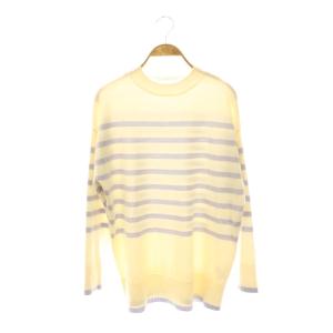 ウーステッドウール クルーネックプルオーバー ニット セーター 長袖 F エクリュ ラベンダー /NR