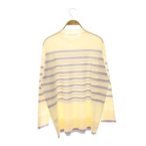 GALERIE VIE ウーステッドウール クルーネックプルオーバー ニット セーター 長袖 F エクリュ ラベンダー /NR