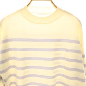 GALERIE VIE ウーステッドウール クルーネックプルオーバー ニット セーター 長袖 F エクリュ ラベンダー /NR