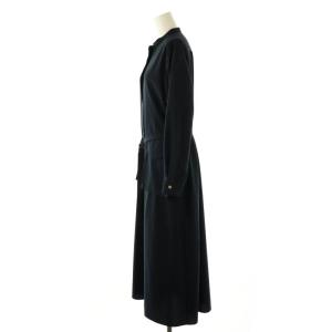 LOUNIE サッカーストライプワンピース バンドカラー ベルト付き 36 紺 /CX OS