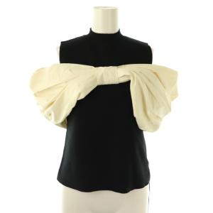 リボンニット ノースリーブ F ブラック /HK OS