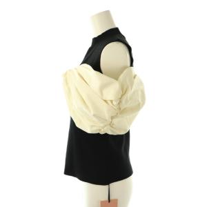 eimy istoire リボンニット ノースリーブ F ブラック /HK OS